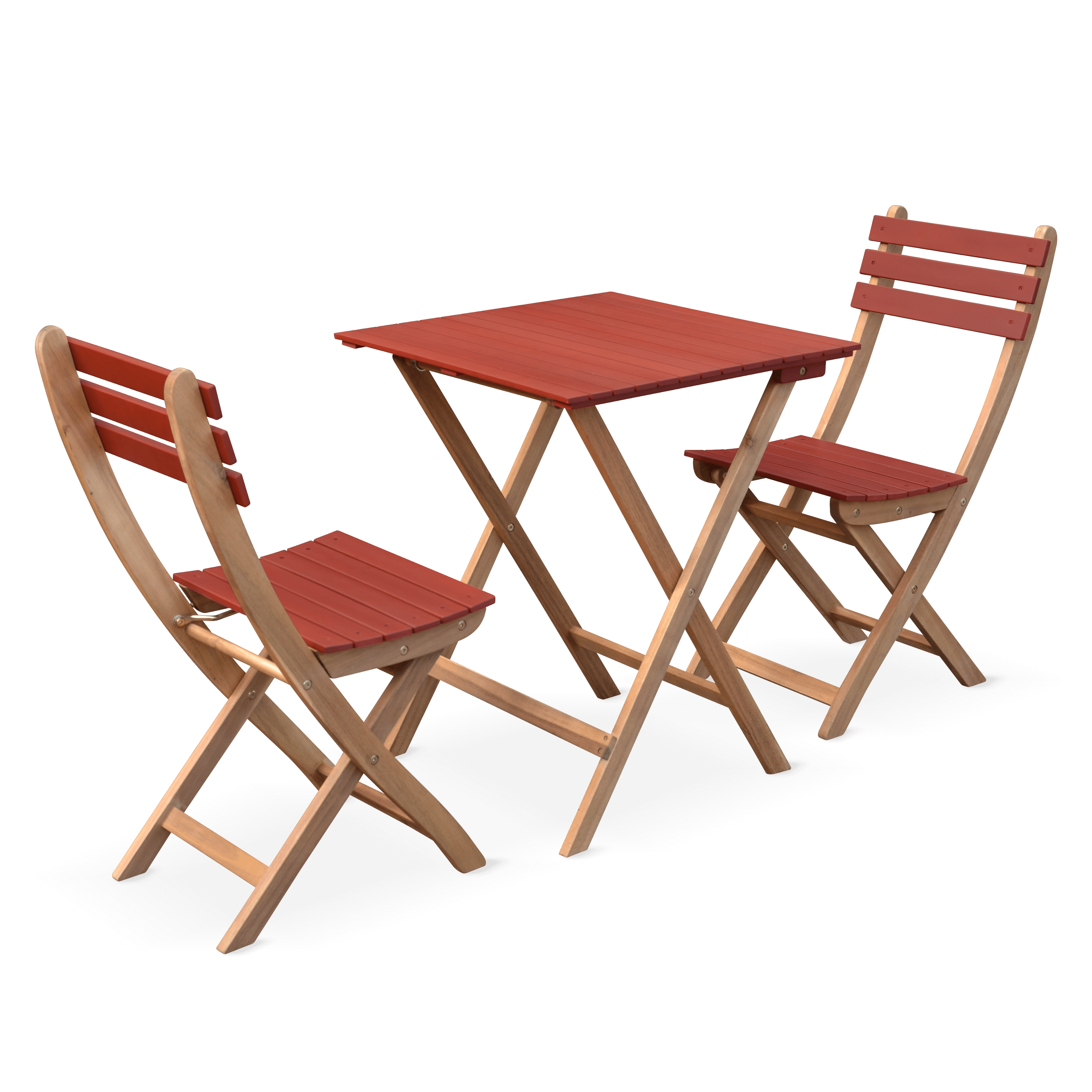 Table de jardin bistrot Bois / Terracotta